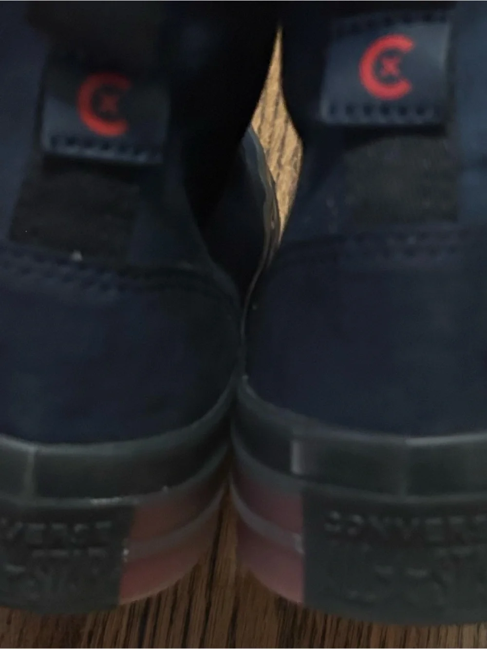 Men's Navy High-Top Sneakers with Red Gradient Sole exclusive authentic